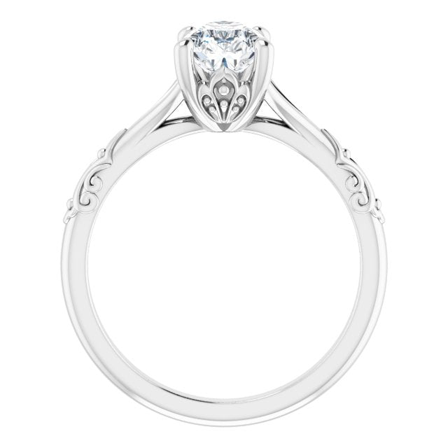 Solitaire Split Shank Engagement Ring