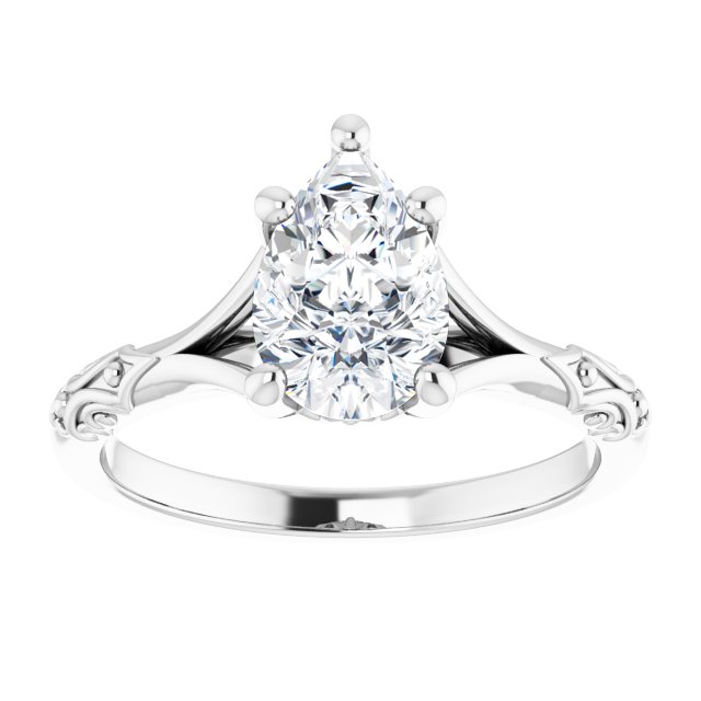 Solitaire Split Shank Engagement Ring