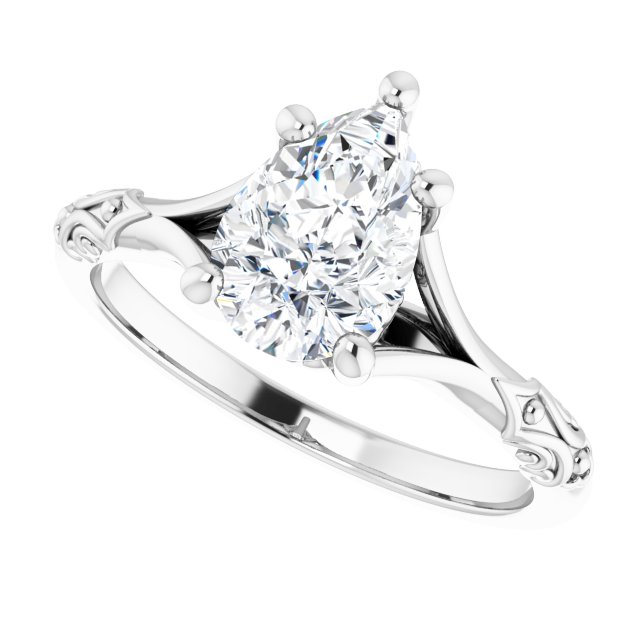 Solitaire Split Shank Engagement Ring
