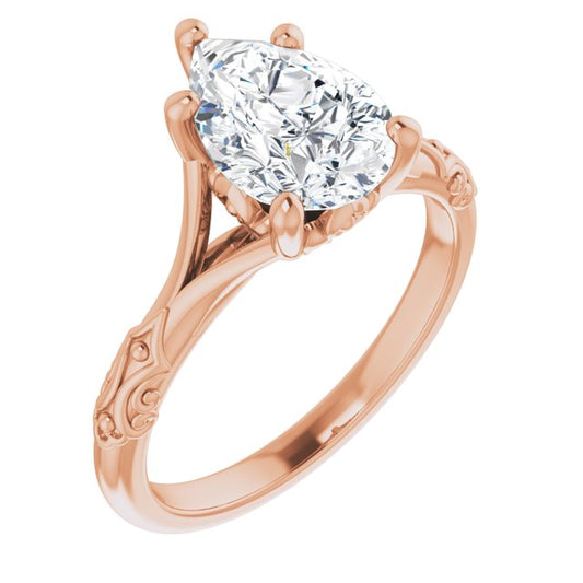 Solitaire Split Shank Engagement Ring