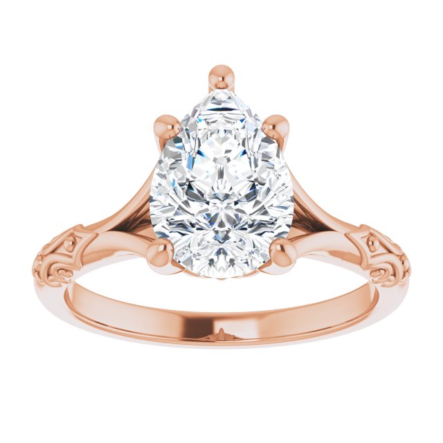 Solitaire Split Shank Engagement Ring