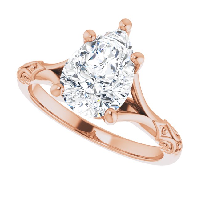 Solitaire Split Shank Engagement Ring