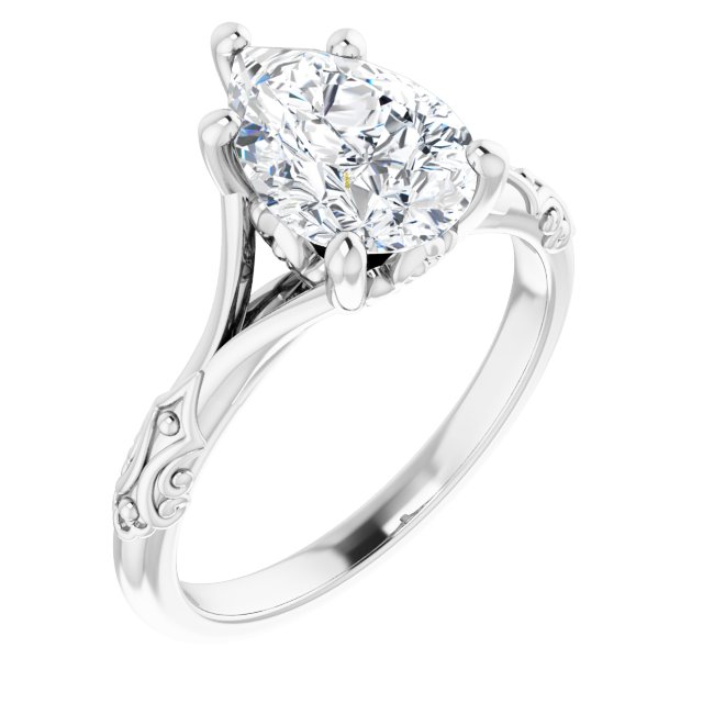 Solitaire Split Shank Engagement Ring
