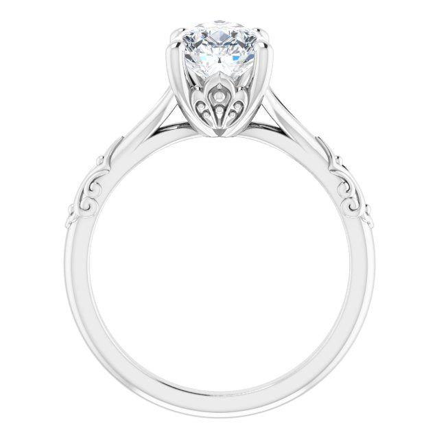 Solitaire Split Shank Engagement Ring