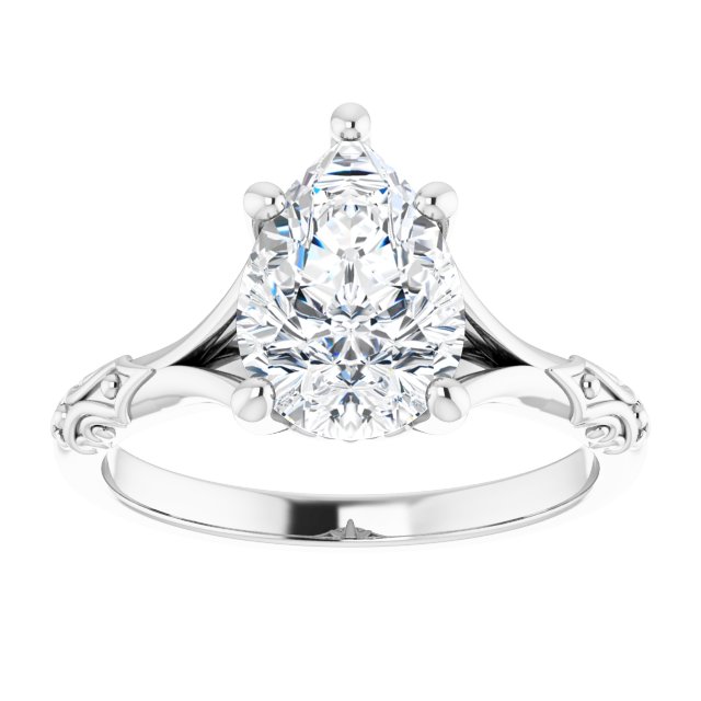 Solitaire Split Shank Engagement Ring