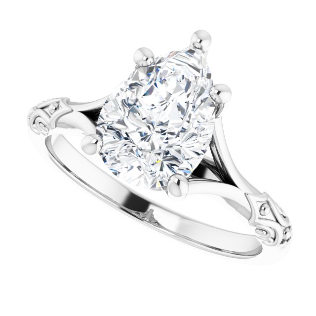 Solitaire Split Shank Engagement Ring