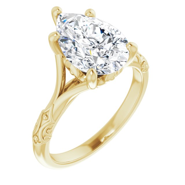 Solitaire Split Shank Engagement Ring