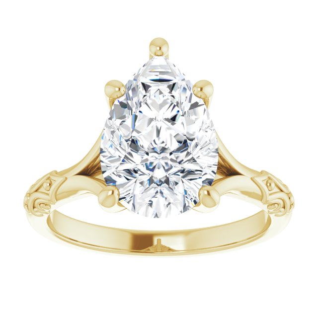 Solitaire Split Shank Engagement Ring