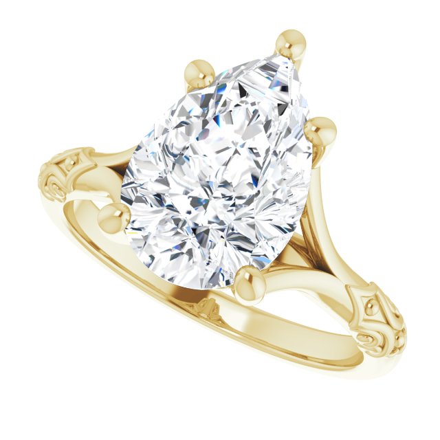 Solitaire Split Shank Engagement Ring