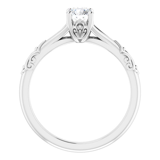 Solitaire Split Shank Engagement Ring