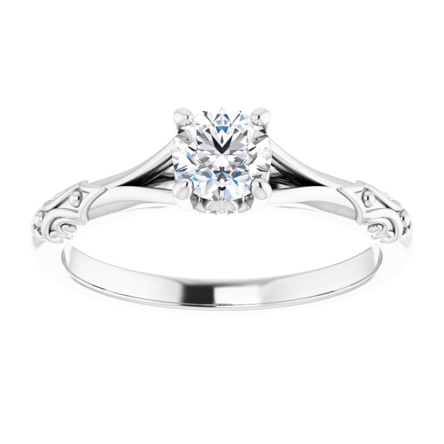 Solitaire Split Shank Engagement Ring