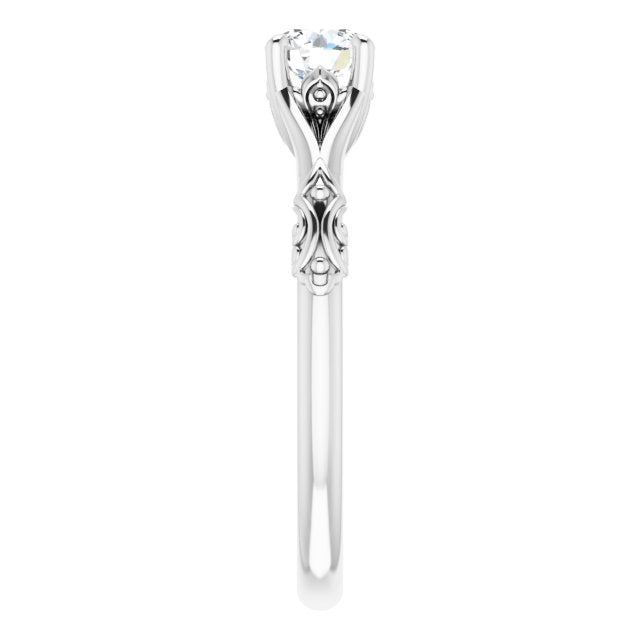 Solitaire Split Shank Engagement Ring