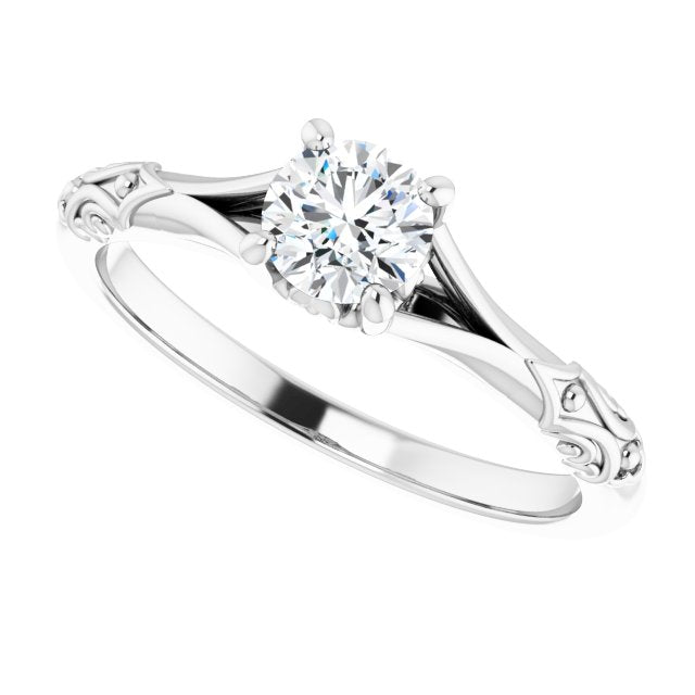 Solitaire Split Shank Engagement Ring