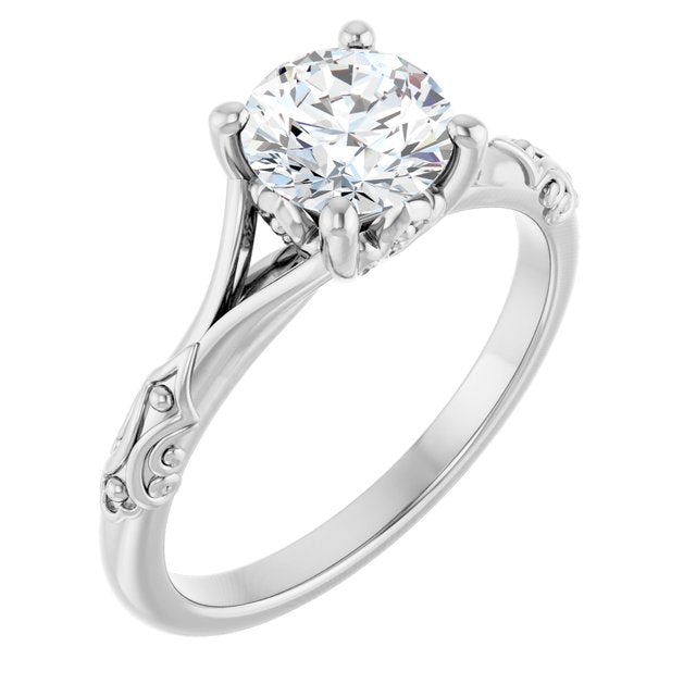 Solitaire Split Shank Engagement Ring