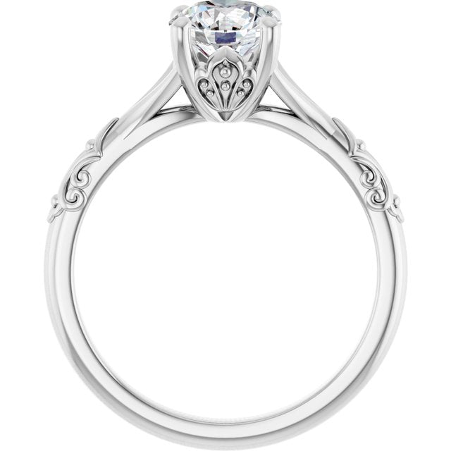 Solitaire Split Shank Engagement Ring