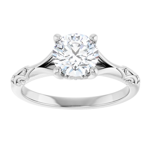 Solitaire Split Shank Engagement Ring