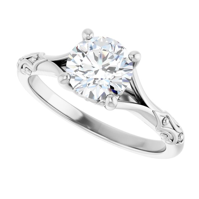 Solitaire Split Shank Engagement Ring