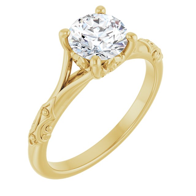 Solitaire Split Shank Engagement Ring