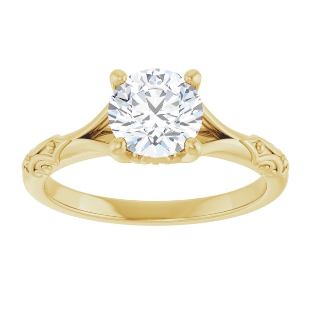 Solitaire Split Shank Engagement Ring