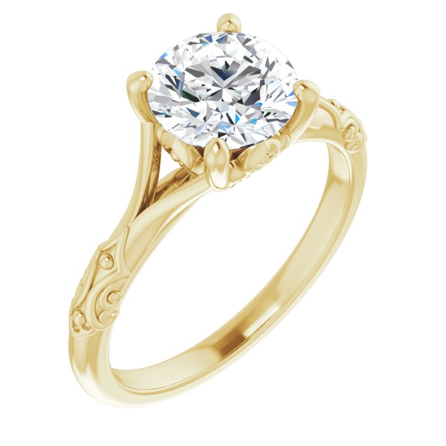 Solitaire Split Shank Engagement Ring