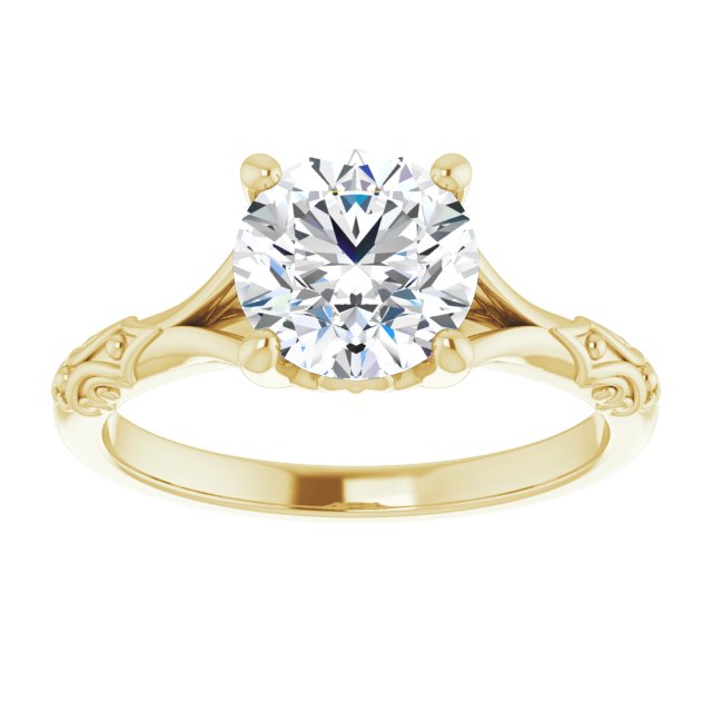 Solitaire Split Shank Engagement Ring