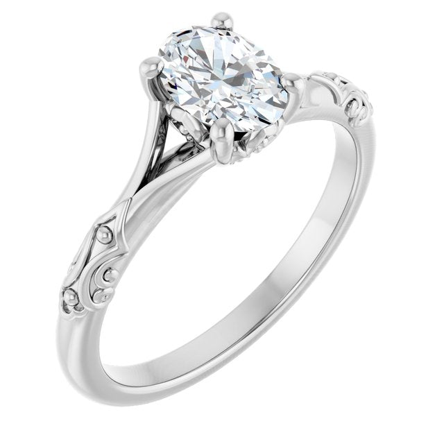 Solitaire Split Shank Engagement Ring
