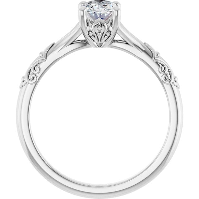 Solitaire Split Shank Engagement Ring