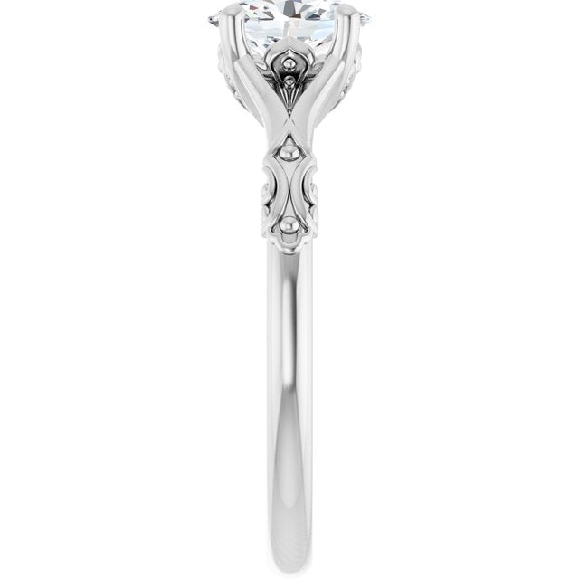Solitaire Split Shank Engagement Ring