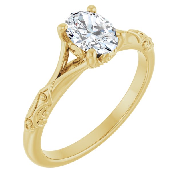 Solitaire Split Shank Engagement Ring