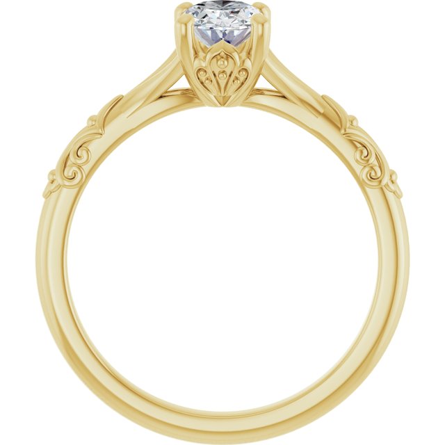 Solitaire Split Shank Engagement Ring