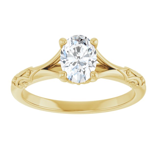 Solitaire Split Shank Engagement Ring