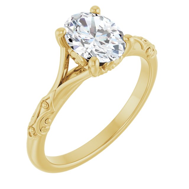 Solitaire Split Shank Engagement Ring