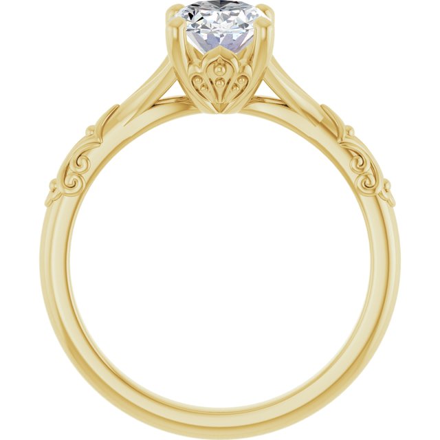 Solitaire Split Shank Engagement Ring