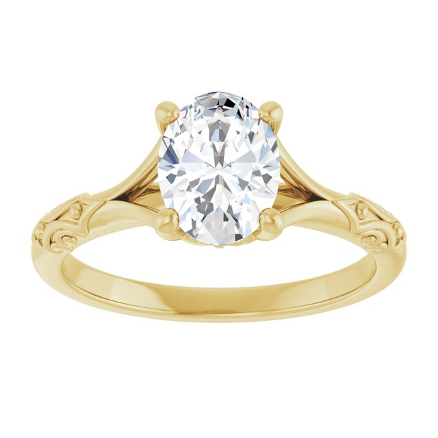 Solitaire Split Shank Engagement Ring