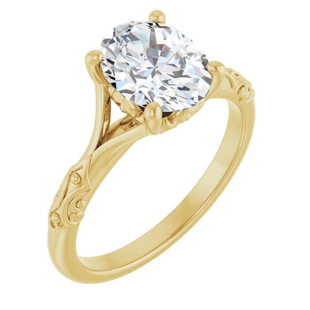 Solitaire Split Shank Engagement Ring
