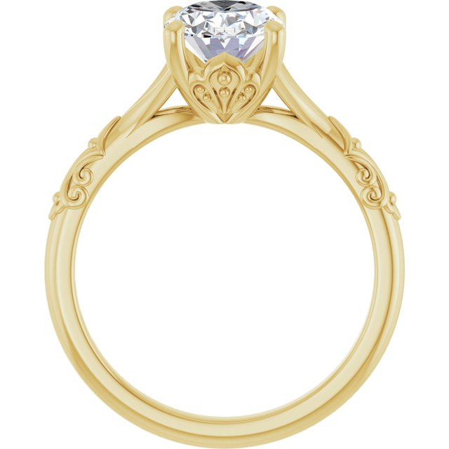 Solitaire Split Shank Engagement Ring
