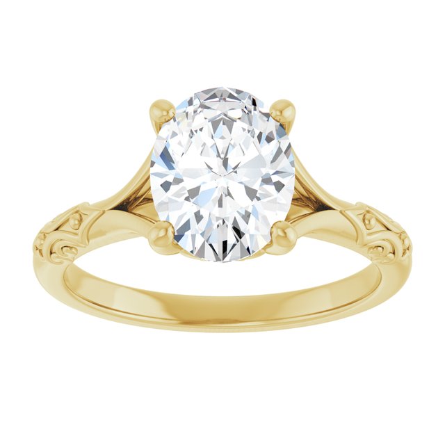 Solitaire Split Shank Engagement Ring