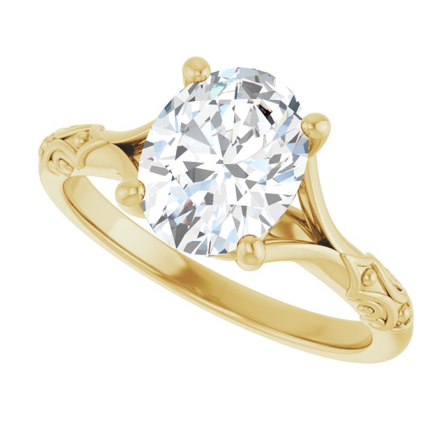 Solitaire Split Shank Engagement Ring