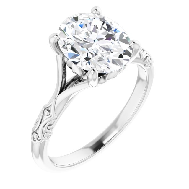 Solitaire Split Shank Engagement Ring