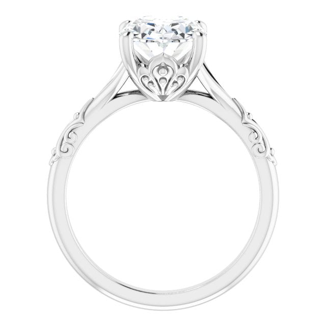 Solitaire Split Shank Engagement Ring