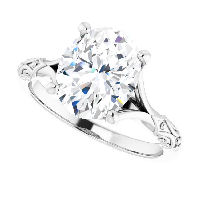 Solitaire Split Shank Engagement Ring