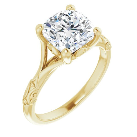 Solitaire Split Shank Engagement Ring