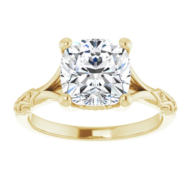 Solitaire Split Shank Engagement Ring