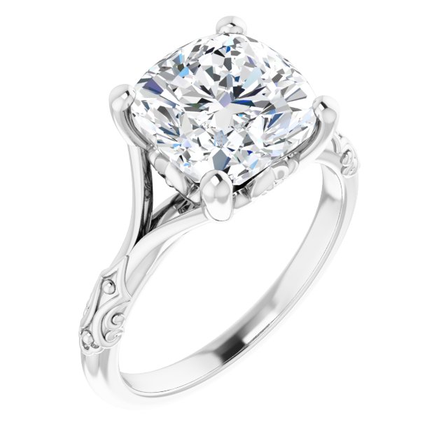 Solitaire Split Shank Engagement Ring