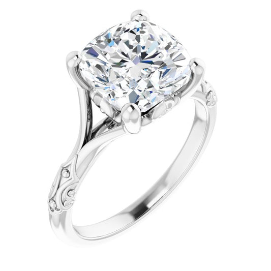 Solitaire Split Shank Engagement Ring