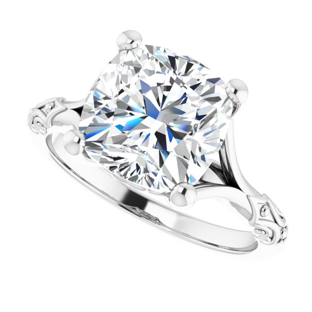 Solitaire Split Shank Engagement Ring