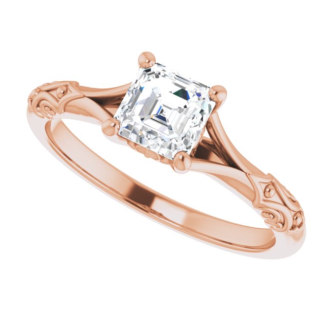 Solitaire Split Shank Engagement Ring