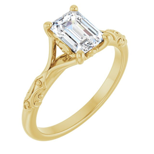 Solitaire Split Shank Engagement Ring