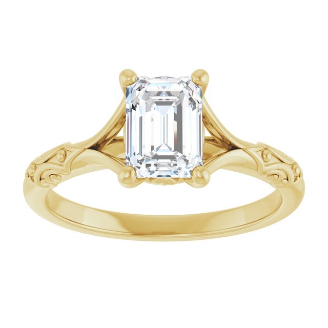 Solitaire Split Shank Engagement Ring