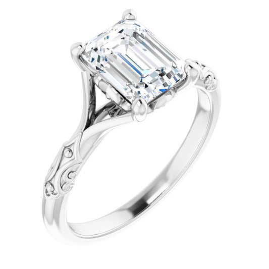 Solitaire Split Shank Engagement Ring